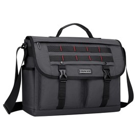 WITZMAN Messenger Bag for Men Crossbody Large Lightweight Satchel Bag Nylon Shoulder Bag with 15.6 inch Laptop（B701 Silvery Grey）