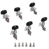 6 Pcs Guitar Tuning Pegs 3L3R Metal Body Black Wood