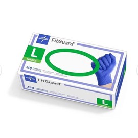 Medline FitGuard Prime Nitrile Exam Gloves, Disposable Gloves, Dark Blue, 250 Count Rubber Box Cleaning Personal - size: large