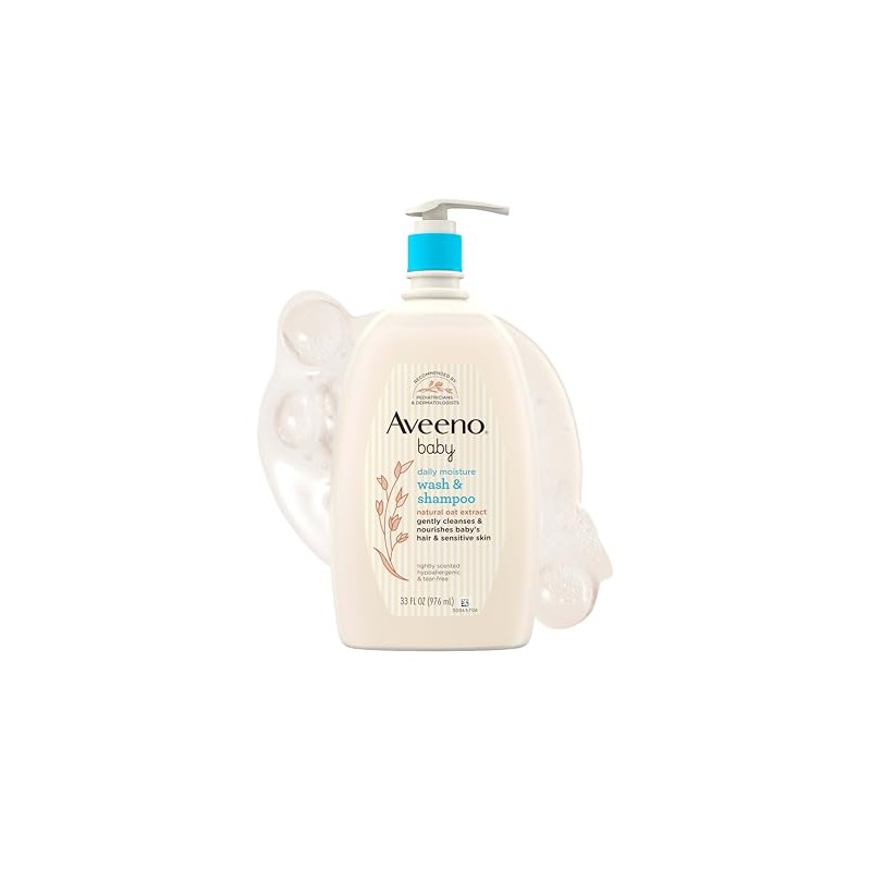 Aveeno Baby Jabón Corporal y Champú de Hidratación Diaria con