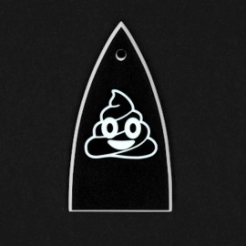 NA GUITAR TRUSS ROD COVER - Engraved Etched - ESP or LTD - POOP POO EMOJI - Black