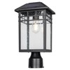 Diyel Solar Outdoor Post Light Fixture, Modern Exterior Pillar Lantern