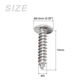 METALLIXITY Phillips Self Tapping Screws (M3x14mm) 25Pcs, 316 Stainless Steel Self-drilling Screw - for House Maintenance and Woodworking