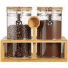 Yangbaga Glass Coffee Containers with Shelf, 2 x 45 oz