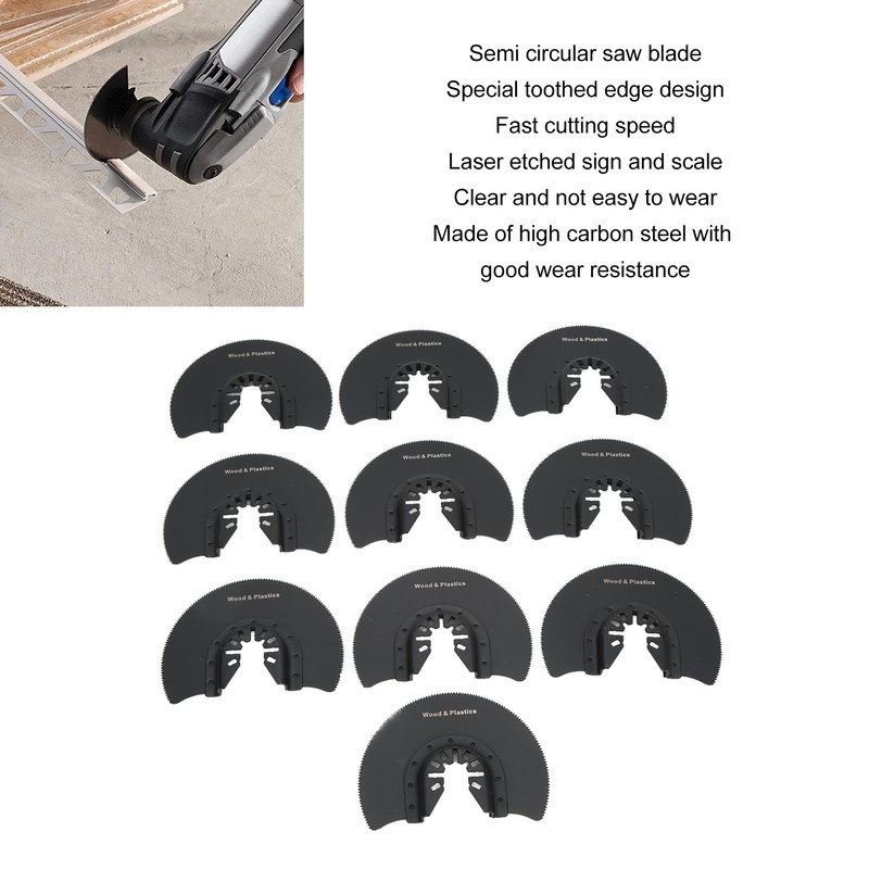 10 Pcs Semi Circular Saw Blade 88mm High Carbon Steel