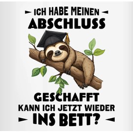 Tasse Tassen 325ml - Ich habe meinen Abschluss geschafft Faultier Geschenk Schule Geschenk Schüler I Abschlussgeschenk Schule 10. Klasse - 325 ml - Rosa