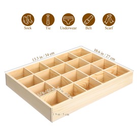 BUGUUYO Underwear Storage Box with 20 Compartments Stackable Drawer Organizer for Socks Panties Bras and Small Clothing Accessories Space-Saving Sundries Container for Closet and Home
