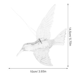 WOFASHPURET Hummingbird Christmas Tree Ornament, 10pcs DIY Transparent Bird Crystal Hummingbird Wedding Ceiling Hanging Hummingbird Ornament Acrylic Hummingbird(14cm+10cm)