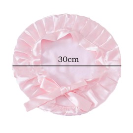 Silk Bonnet for Sleeping Curly Hair Soft Hair Bonnets with Strap Smooth Breathable Satin Sleep Cap (UK, Alpha, One Size, Pink)