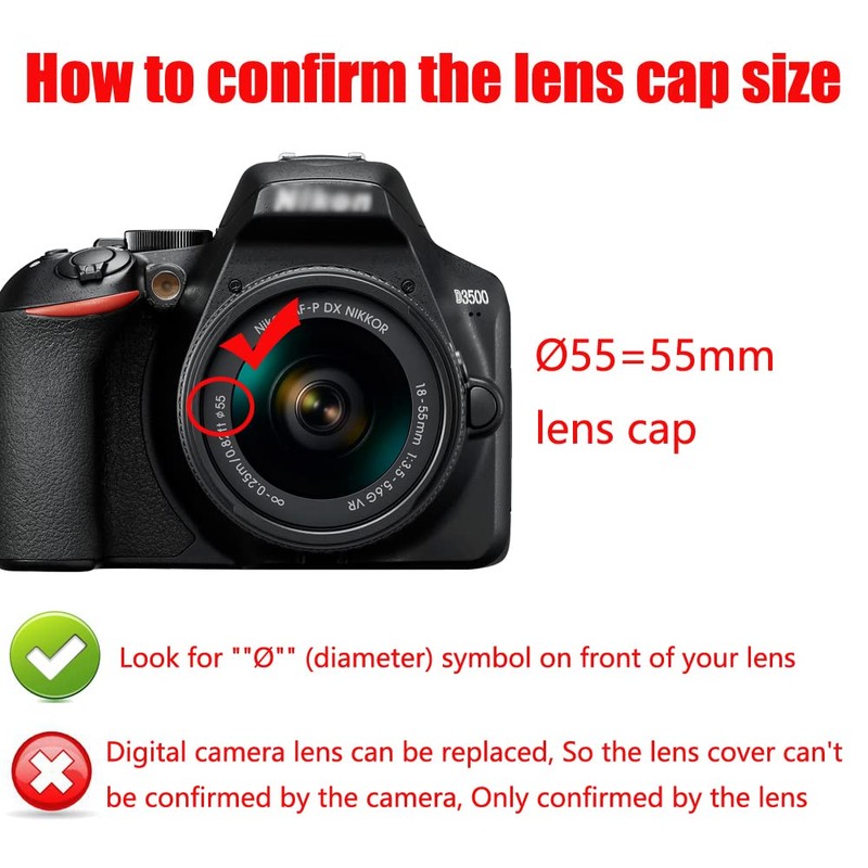 HB-N106 Lens Hood & 55mm Lens Cap Compatible for Nikon