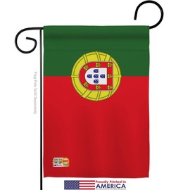 Portugal Garden Flag Set Wall Hanger Regional Nationality Nation International World Country Particular Area Small Decorative Gift Yard House Banner Made In USA 13 X 18.5