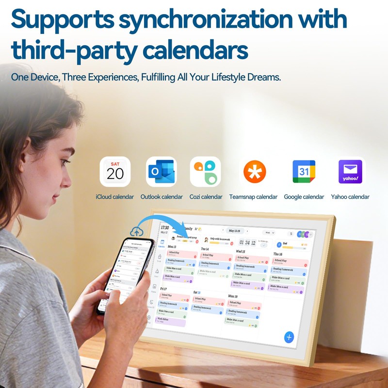 15.6” Smart Family Calendar & Chore Chart with Touchscreen –