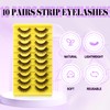 False Eyelashes, 3D Effect, 10 Pairs, Sweeping Russian Stripes, Artificial