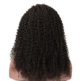 Black Textures Human Hair Lace Front Wig, Tight Curly Style, Natural Black, 13x4 Lace (14 Inches)