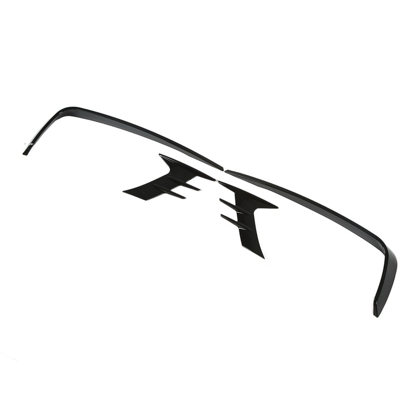 4Pcs Glossy Black Front Bumper Fog Light Eyebrow Cover Trim