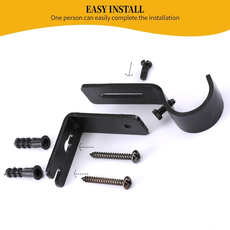 Anndason Heavy Duty Adjustable Curtain Rod Brackets Holders - 1