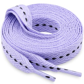 WEGOODZF Flat Fat Sneakers Shoelaces: 2 Pair 3/5Inch Extra Wide Thick Shoe Laces, 06 Light Purple Black, 47Inch (120CM)