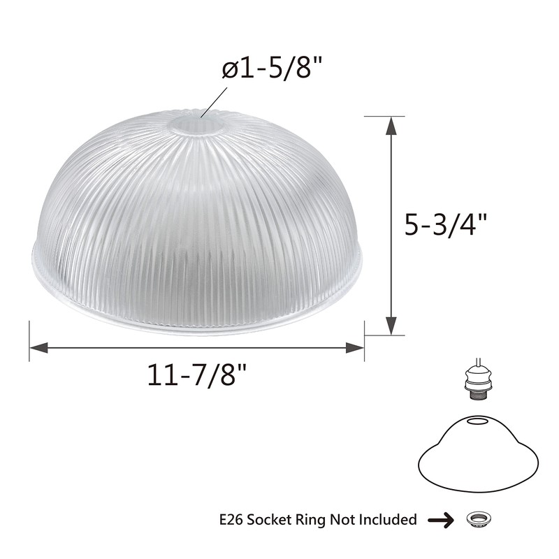 Aspen Creative 25308-60-1, Clear Glass Shade for Medium Base Socket