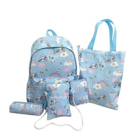 RCGHH Cute backpack, five-piece backpack, laptop bag, suitable for work and travel, big ear dog backpack