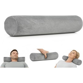AllSett Health Firm Cervical Neck Roll Memory Foam Pillow, Bolster Pillow, Round Neck Support for Sleeping | Bolster for Bed, Legs, Back and Yoga