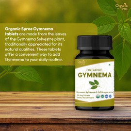 ORGANIC SPREE GYMNEMA 120 Tablets | Gymnema Sylvestre (Gymnema) | USDA Organic Certified | Organic and Natural - Pack of 2