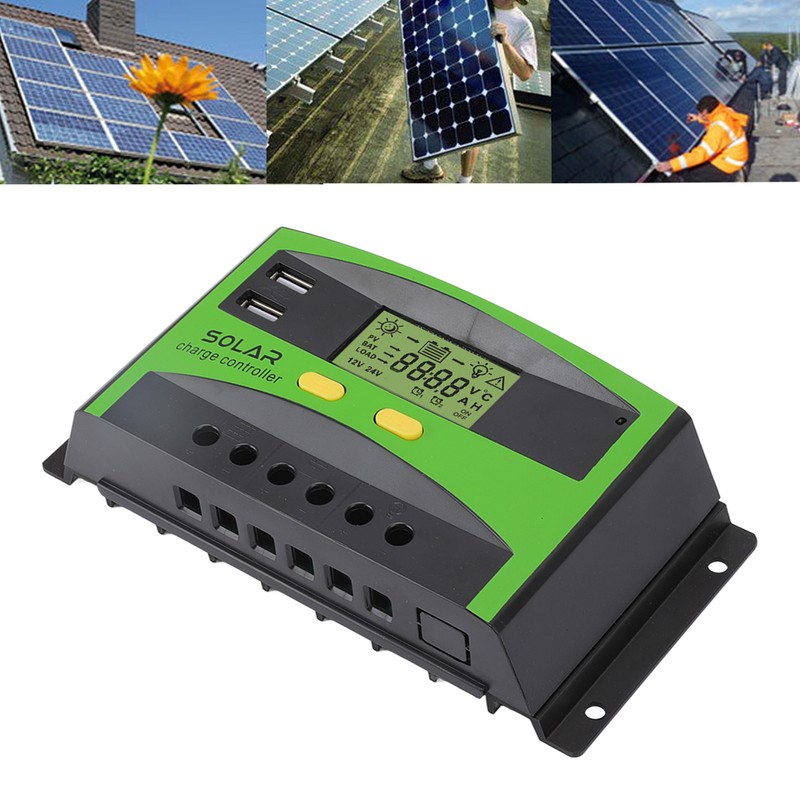 12V/24V PWM Solar Controller Dual USB Double Button Operation Solar