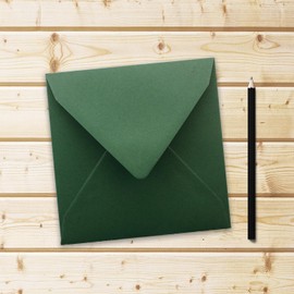 FarbenFroh Series Square Envelopes in Moss Green 15.5 x 15.5 cm without Window, with Wet Seal, 110 g/m², for Invitation Cards for Wedding, Birthday and More, Pack of 100
