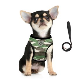 FEimaX Dog Harness and Lead Set for Dogs Soft Mesh Padded Harness for Puppies and Cats, Reflective Adjustable Breathable Chest Harness for Walking, Running, Training