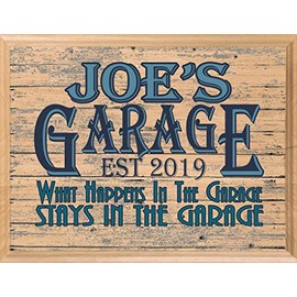 Garage Sign Custom Name Man Cave Retro Wall Art DÃ©cor Gift for Men Him Dad Husband or Grandpa