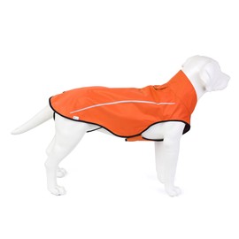 Mile High Life Dog Raincoat, Adjustable Waterproof Reflective Rain Jacket for Small Medium Large Dogs, Lightweight Breathable Pet Rain Coat with Leash Hole(Orange,M Chest 26-32")