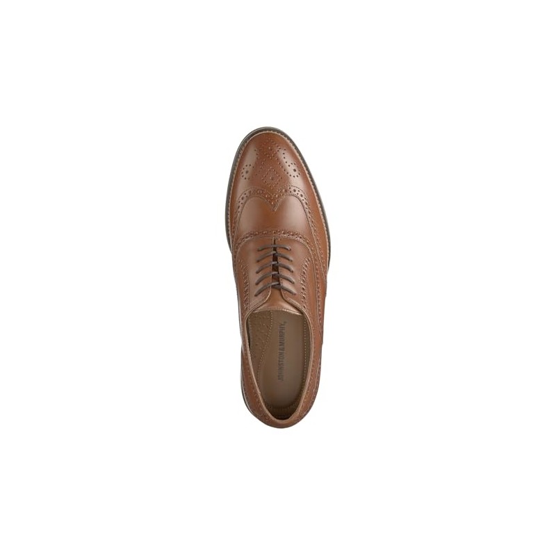Johnston & Murphy Men's Sutton Wingtip Shoe, Tan Full Grain,
