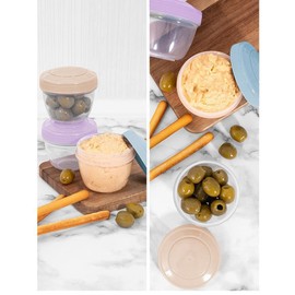YöL Pack of 3 Small Food Containers Dip Pots Fruit Nut Sauce Lunch Work School Tubs Packed Lunch Meal Prep Storage
