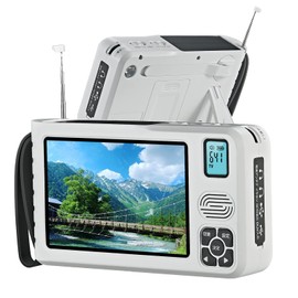 (2025 Release) Portable TV, 1 Seg TV, 5 Inch Screen, TV Recording Function, SW Shortwave, FM/AM Radio, Disaster Prevention TV, Photography/Music/Motion Playback Function, 4-Way Power Supply, Hand