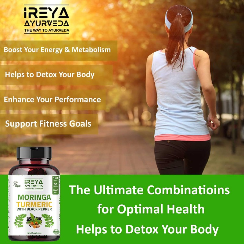 Moringa Oleifera Powder & Turmeric Root Powder with Black pepper