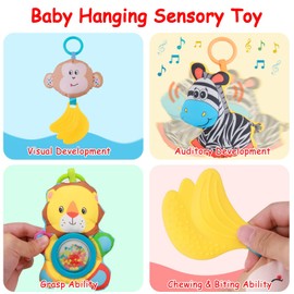 Baby Activity Arch Toy - Clip on Pram Pushchair Baby Toys Musical Sensory Toys Hanging Toys for Newborn 0-12 Months Boy Girl Shower Gifts