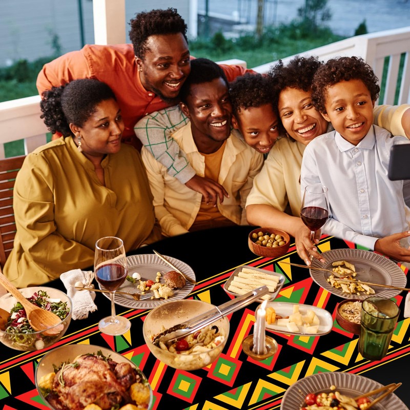 Kinlop 3 Pcs Black History Tablecloth 108 x 51 Inch
