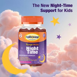 Haliborange YoungerMinds Night-time Gummies for Kids 6–16 | Sugar-Free Sleep Support with Magnesium, L-Tryptophan, B6 & Lavender | Promotes Relaxation & Bedtime Routine – 60 Gummies