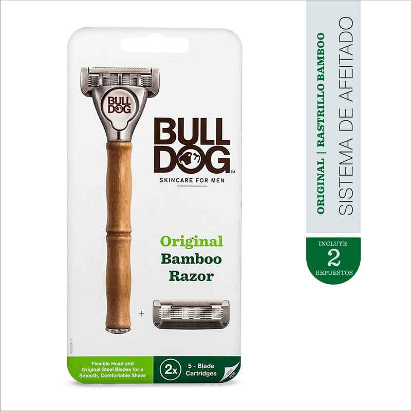Bulldog Bamboo Original, Sistema de Afeitar para Hombre 2 Unidades