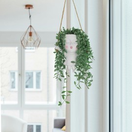 Meltset Hanging Plant Pot Cute Girl Planter Unique Head Planters Small Face Flower Pot Wall Planter Wall Vase for Air Plant Faux Flower Indoor Outdoor