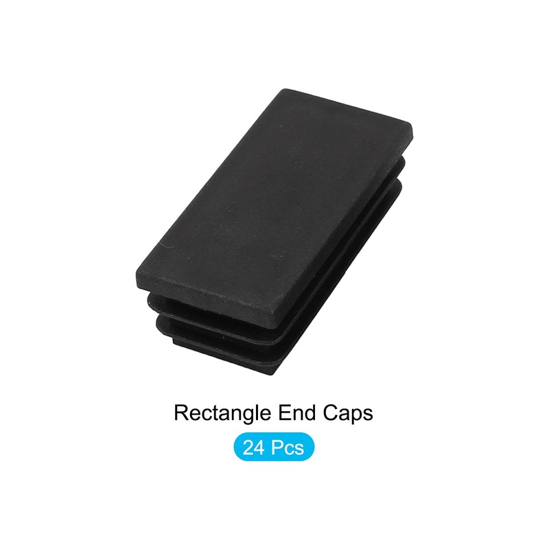 METALLIXITY 24pcs Rectangle End Caps (50x25mm) Plastic Rectangle Tube Insert