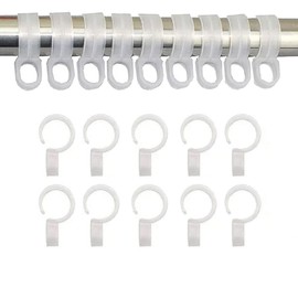 20 Pieces Windproof Hanger Hooks,Non-Slip Clothes Hanger Buckle Clip,Laundry Hanging Hook,Round Rod Closet Dividers for Drying Rack (Transparent, Medium)