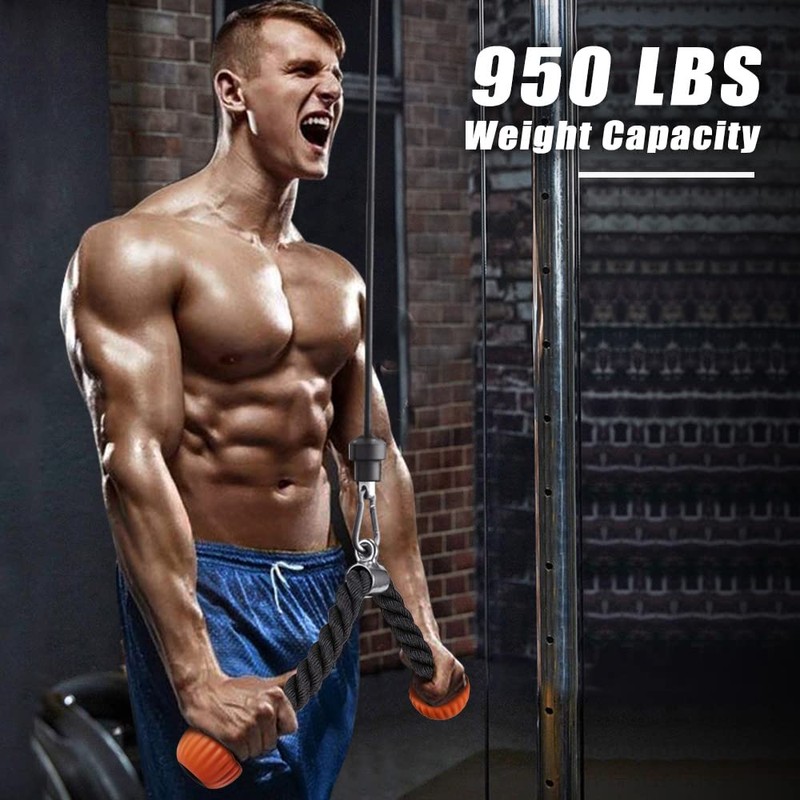 SELEWARE Tricep Rope Cable Machines Attachments for Gym, Heavy Duty