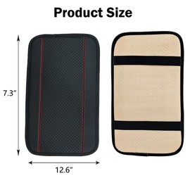 QKWL Armrest Box Pad, Arm Rest Cover for Car, Middle Console Cover, Center Console Cover, Soft and Durable,Suitable for Most Cars, Trucks, SUVs (Black Red)