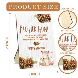 Baby Pacifier Hunt Game Set Ice Breaker Baby Shower Pacifier Hunt Games Include Bears Baby Pacifier Hunt Sign and 50 Blue Acrylic Baby Pacifiers Mini Pacifiers