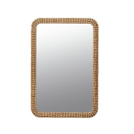 Creative Co-Op Elegant Woven Rattan Wall Mirror, Natural