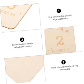 Kisangel 12Pcs Milestone Marker Newborn Growth Cards for Monthly Announcements Cute Photo Props Memorable Milestone Slices for First Year Documenting