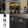Auromie Corner Desk with Charging Station & LED Light, Triangle