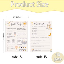 Baby Shower Games Cards, Baby Shower Games Cards to Fill in - Decorative Baby Shower Party Game Boys and Girls - 10 Tips Cards for the Gender Reveal Celebration and Baby Shower - Printed on Both Sides