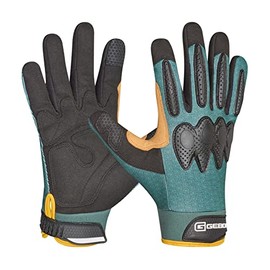 Gebol Cornus | 1 Pair | Size XL (Size 10) | Garden Gloves with Touch Function | Velcro Fastener for Secure Hold | Ankle Protection and Reinforced Inner Surface | for Men | Green, Black