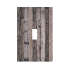 Yamxbfa Rustic Gray Wood Vintage Country Farmhouse Single Toggle Light Switch Covers Decorative 1 Gang Wall Plate Electrical Device Switchplate Dimmer Faceplate for Bathroom Decor